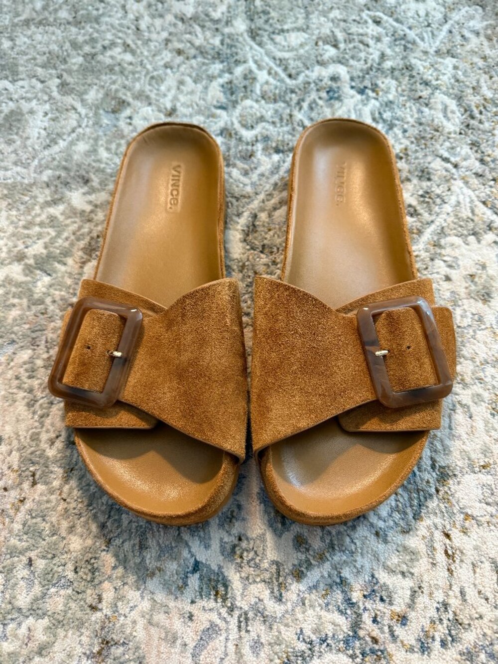 Vince Women's Grant Suede Slip On Buckled Sandals
